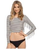 Amuse Society - Shea Stripe Cropped Rashguard