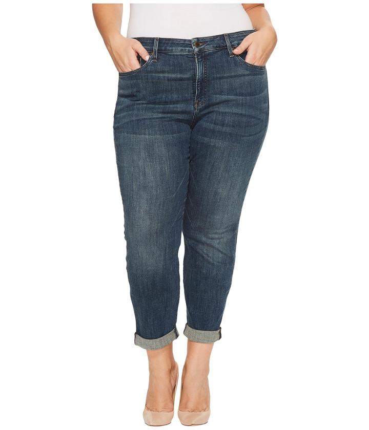 Nydj Plus Size - Plus Size Boyfriend Jeans In Crosshatch Denim In Desert Gold