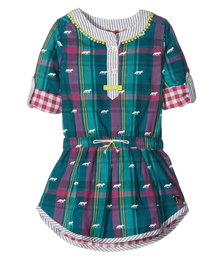 Hatley Kids - Winter Fox Bonded Plaid Dress