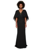 Marchesa - Plunging V-neck Capelet