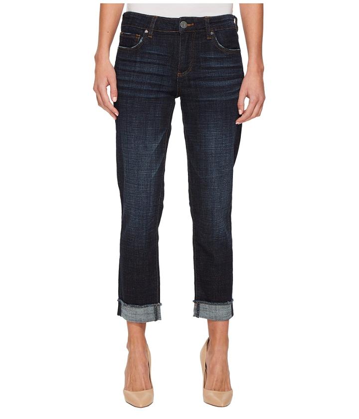 Kut From The Kloth - Amy Crop Straight Leg-roll Up Frey Jeans In Acknowledging/euro Base Wash