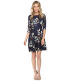 Christin Michaels - Emellie 3/4 Sleeve Fit And Flare Dress