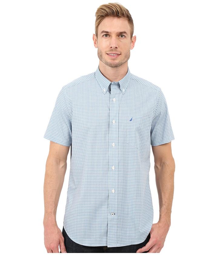 Nautica - Short Sleeve Wrinkle Mini Check Pocket