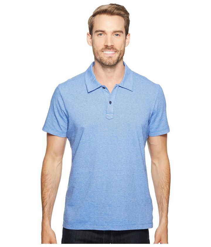 Agave Denim - Short Sleeve Polo Italian Pique In Chambray