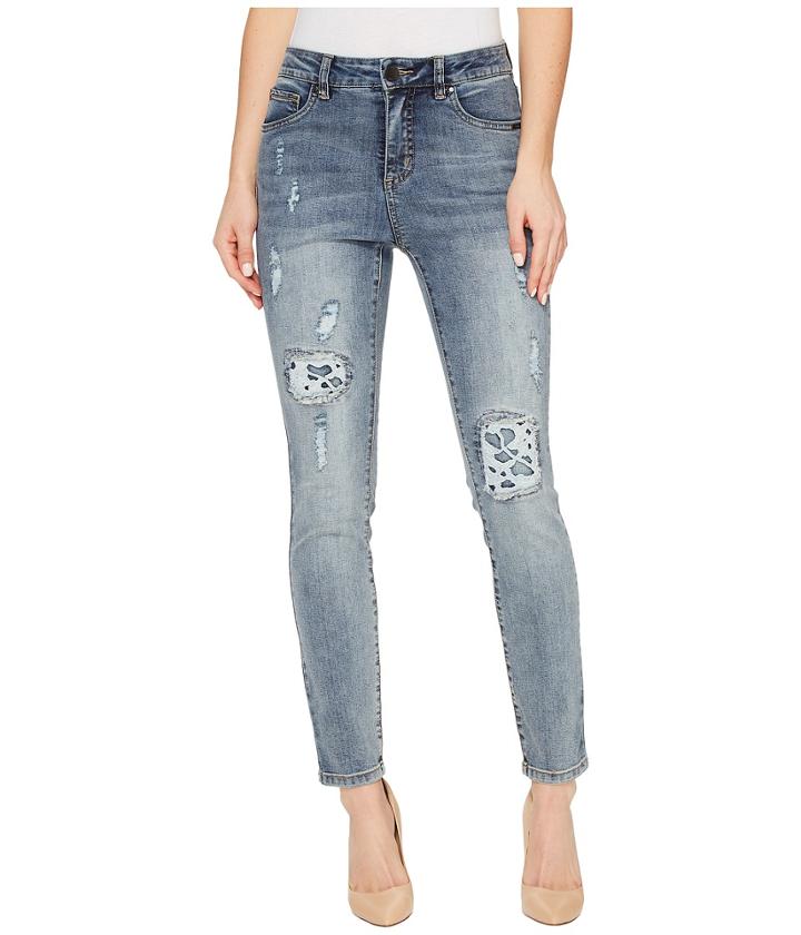 Fdj French Dressing Jeans - Olivia Fashion Slim Ankle Rip Repair With Lace In Light Indigo