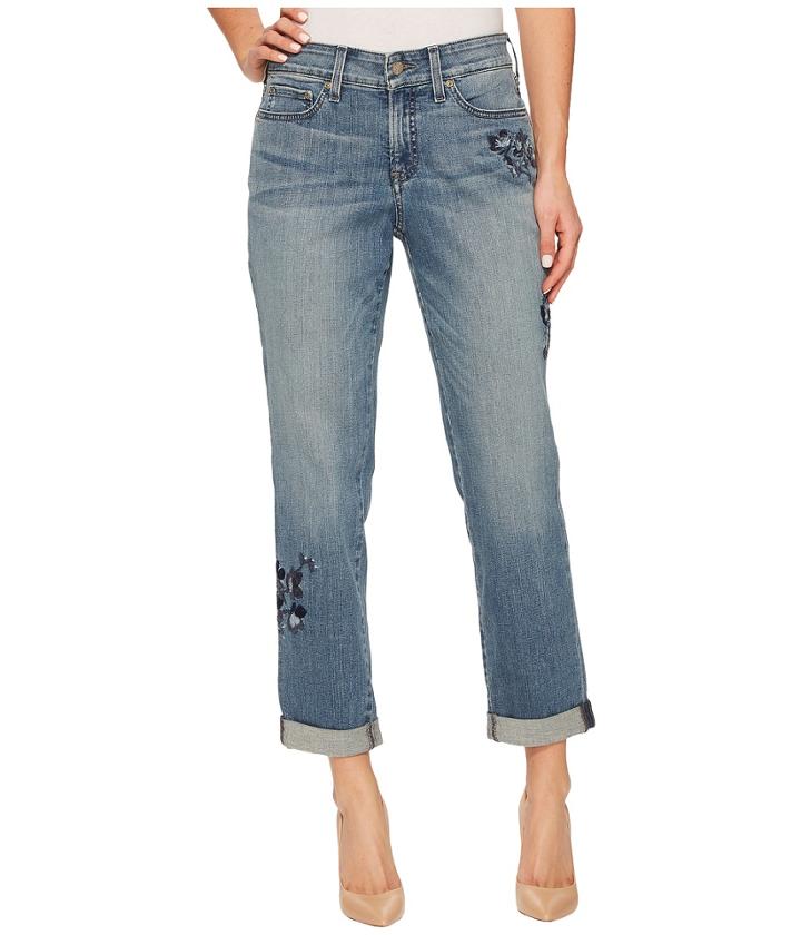 Nydj - Boyfriend W/ Floral Embroidery In Pacific