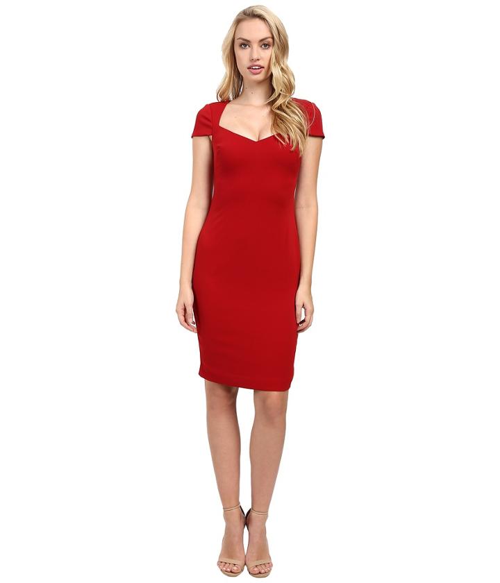 Badgley Mischka - Cap Sleeve Stretch Crepe Short Dress