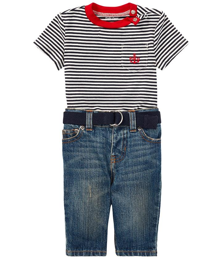 Ralph Lauren Baby - T-shirt Belt Jeans Set