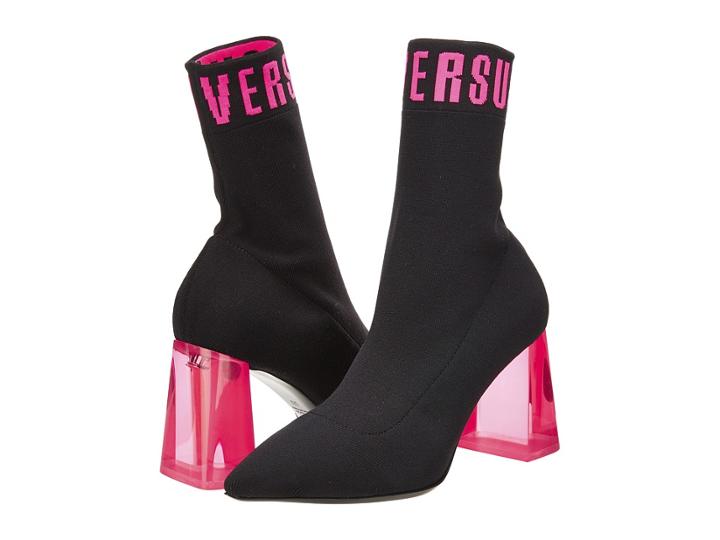 Versus Versace - Bootie Leather Sole H.85 Cotone Stretch Logato