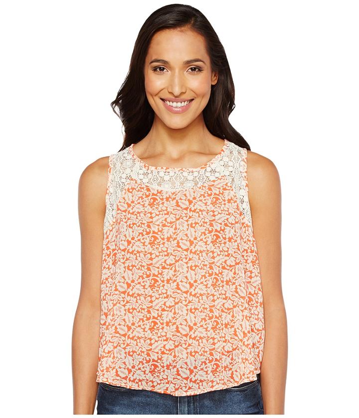 Roper - 1132 Vine Print Poly Chiffon Tank Top