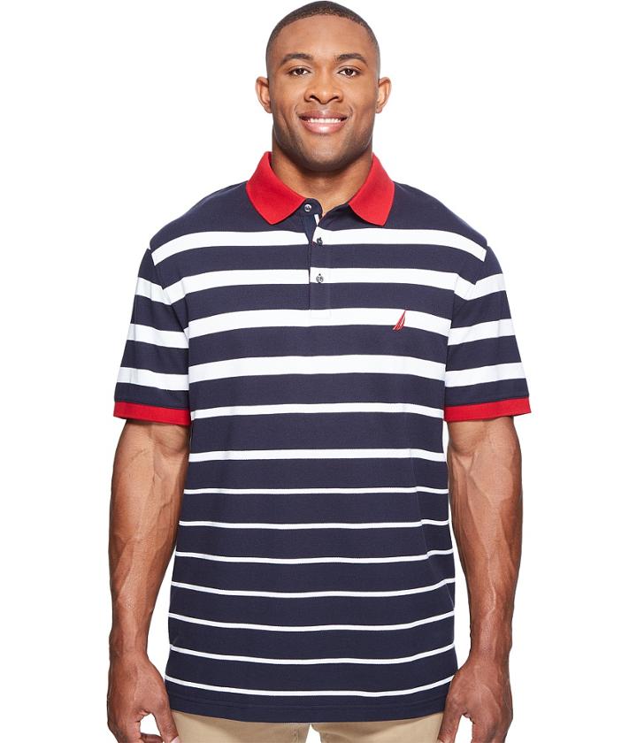Nautica Big &amp; Tall - Big Tall Short Sleeve Gradient Stripe Polo