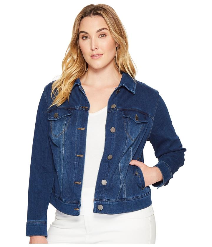 Liverpool - Plus Size Classic Denim Jacket In Powerflex Knit Denim