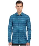 Versace Collection - Geometric Print Stretch Button Up