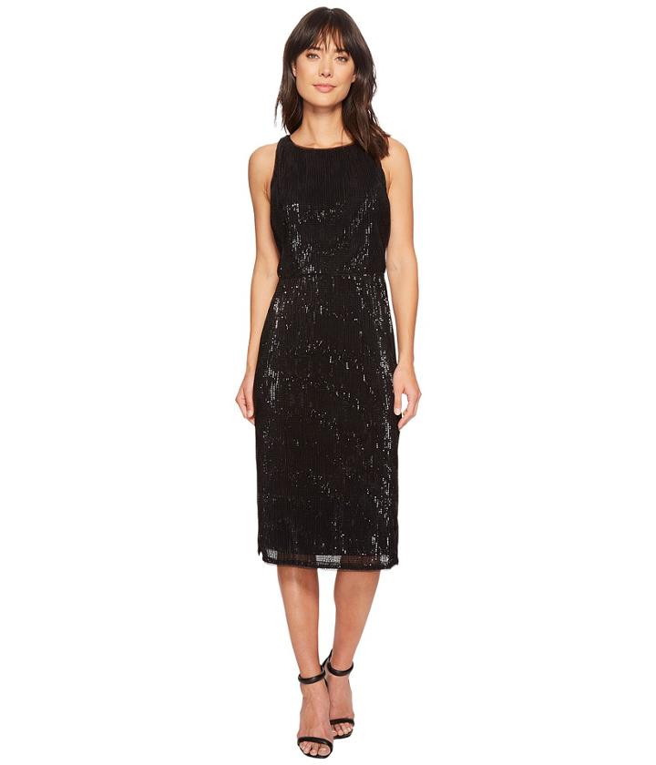 Adrianna Papell - Sleeveless Stretch Baby Sequin Middle Cocktail Dress
