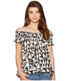 Jack By Bb Dakota - Daniels The Villas Printed Poly Habatai Off Shoulder Top