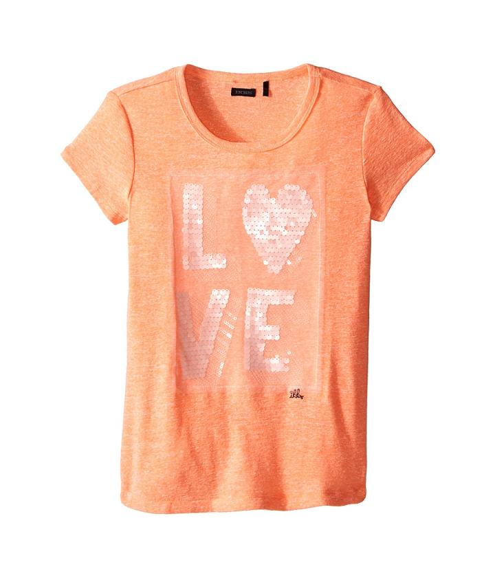 Ikks - Heathered Cotton T-shirt With Sequined Love On Front