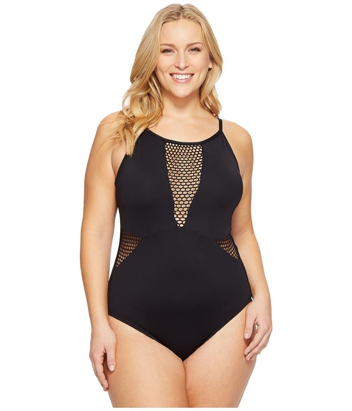 La Blanca - Plus Size All Meshed Up U-back Ots Mio