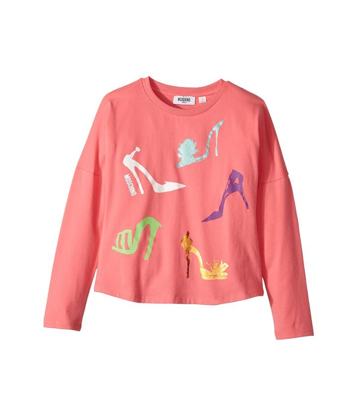 Moschino Kids - Long Sleeve High Heels Graphic T-shirt