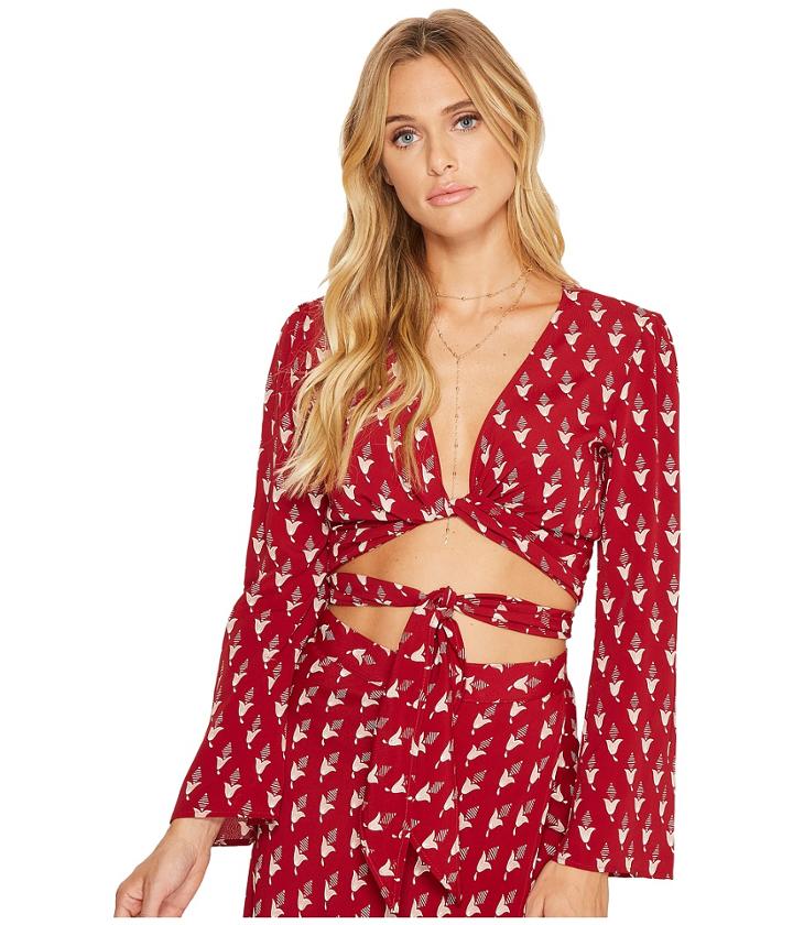Flynn Skye - Bell Long Sleeve That's A Wrap Crop Top