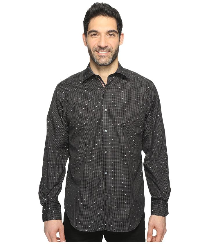 Bugatchi - Long Sleeve Classic Fit Point Collar Shirt