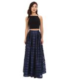 Aidan Mattox - Ball Skirt W/ Illusion Panels And Stretch Halter Top