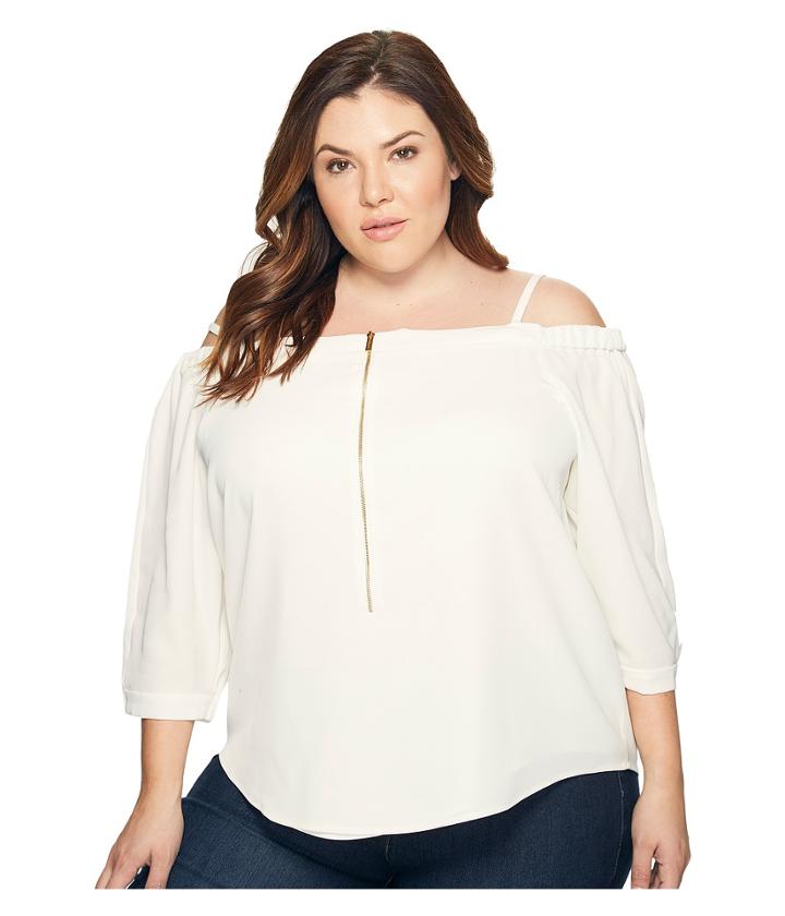 Calvin Klein Plus - Plus Size Off The Shoulder Top With Zipper