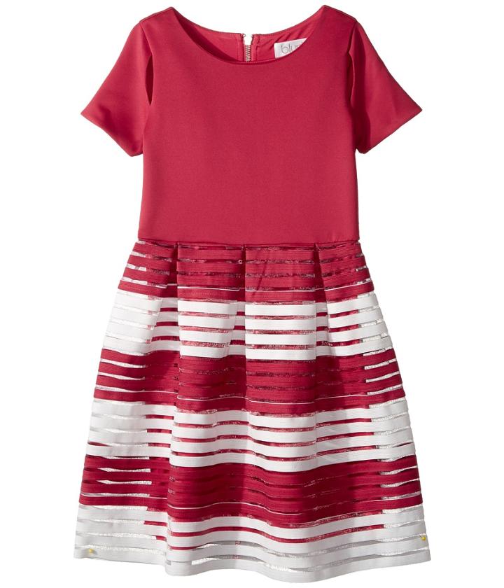 Us Angels - Short Sleeve Cut Out Dress With Full Skirt