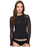 Tommy Bahama - Mesh Solids 1/2 Zip Rashguard Cover-up