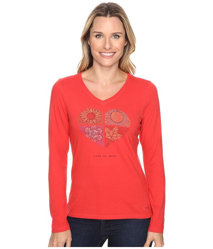 Life Is Good - Life Is Good Four Seasons Heart Long Sleeve Crusher Vee