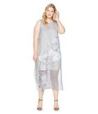 Vince Camuto Specialty Size - Plus Size Sleeveless Island Floral Chiffon Overlay Maxi Dress