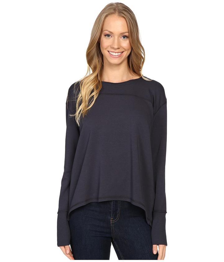 Mod-o-doc - Cotton Modal Spandex French Terry Crossover Back Long Sleeve Pullover