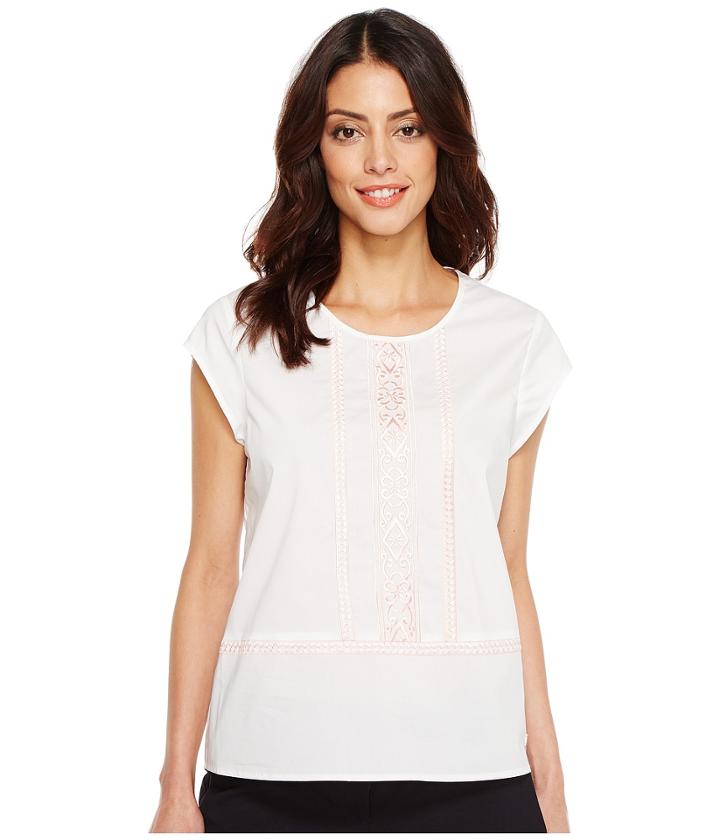 Ivanka Trump - Cotton Blend Woven Embroidered Blouse