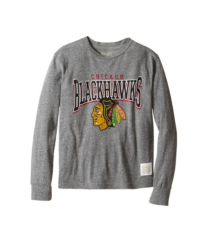 The Original Retro Brand Kids - Long Sleeve Tri-blend Chicago Blackhawks Nhl Tee