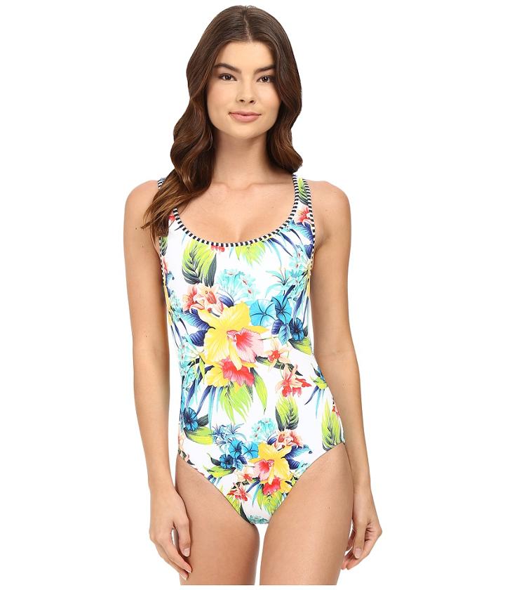 Tommy Bahama - Fleur De Lite Laced-back Tank One-piece Swimsuit