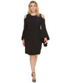 Vince Camuto Specialty Size - Plus Size Handkerchief Sleeve Cold-shoulder Dress