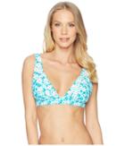 Michael Michael Kors - Carnations Over The Shoulder Bikini Top W/ 3d Flower Removable Soft Cups