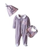 Fendi Kids - Logo Stripe Footie Bib Hat Set