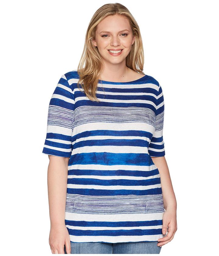 Lauren Ralph Lauren - Plus Size Striped Boat Neck Top