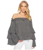 J.o.a. - Off The Shoulder Tiered Sleeve Top