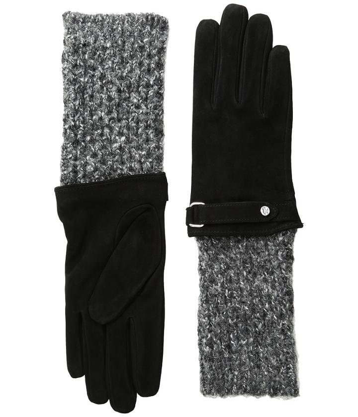 Lauren Ralph Lauren - Knit Cuff Suede Gloves