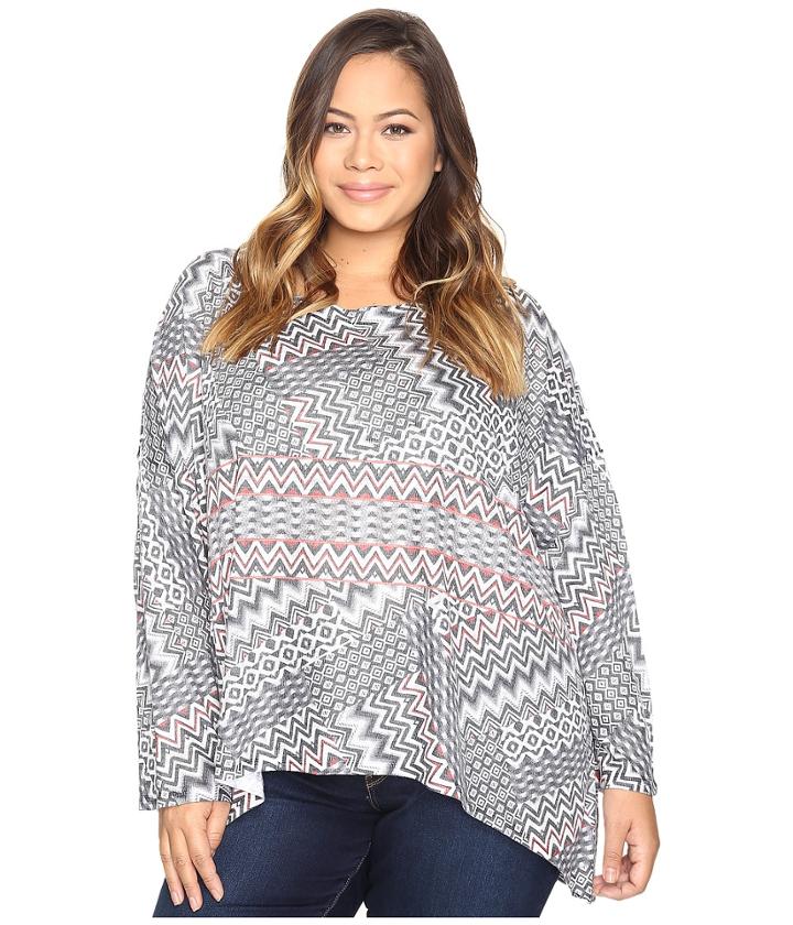 Nally &amp; Millie - Plus Size Aztec Print Top