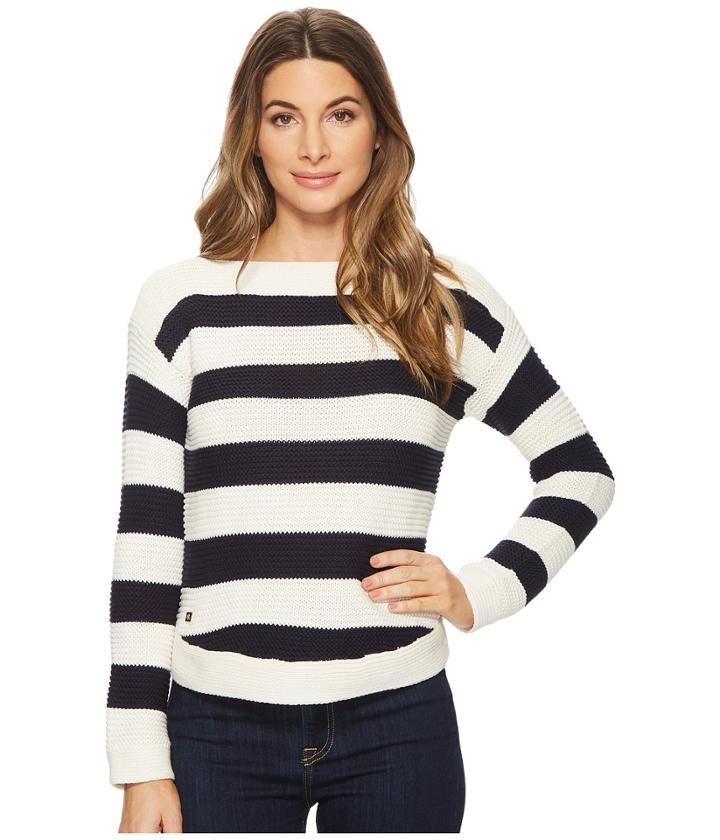 Lauren Ralph Lauren - Striped Cotton Boat Neck Sweater