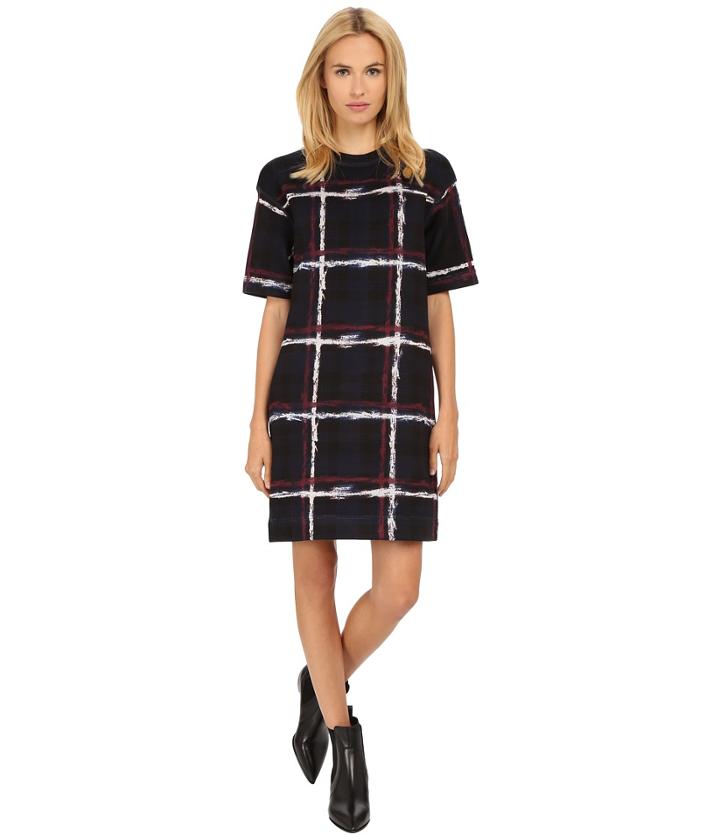 Marc By Marc Jacobs - Chalky Tartan Print Short Sleeve Sweater Dress