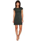 Vince Camuto - Suede Cap Sleeve A-line Dress W/ Laser Cut