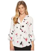 Ivanka Trump - Georgette Pullover Bell Sleeve Button Blouse