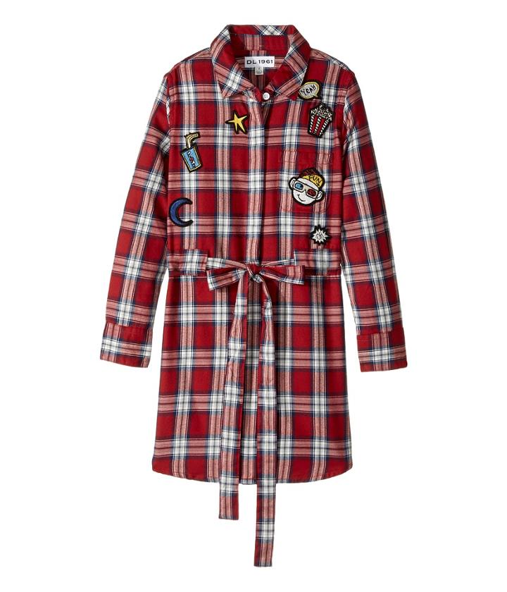 Dl1961 Kids - Red Plaid Dress With Patch Work