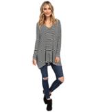 Culture Phit - Ellena Striped V-neck Long Sleeve Top