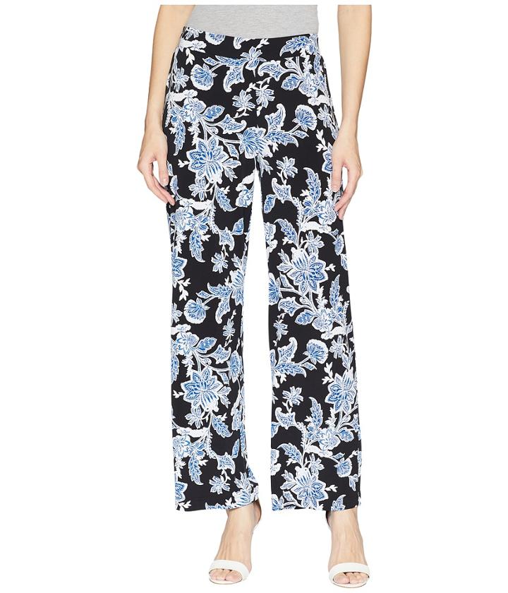 Vince Camuto - Woodblock Floral Wide Leg Pull-on Pants