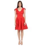 Zac Posen - Party Jacquard Cap Sleeve Fit And Flare Dress