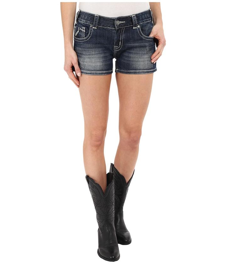 Rock And Roll Cowgirl - Denim Shorts In Dark Vintage